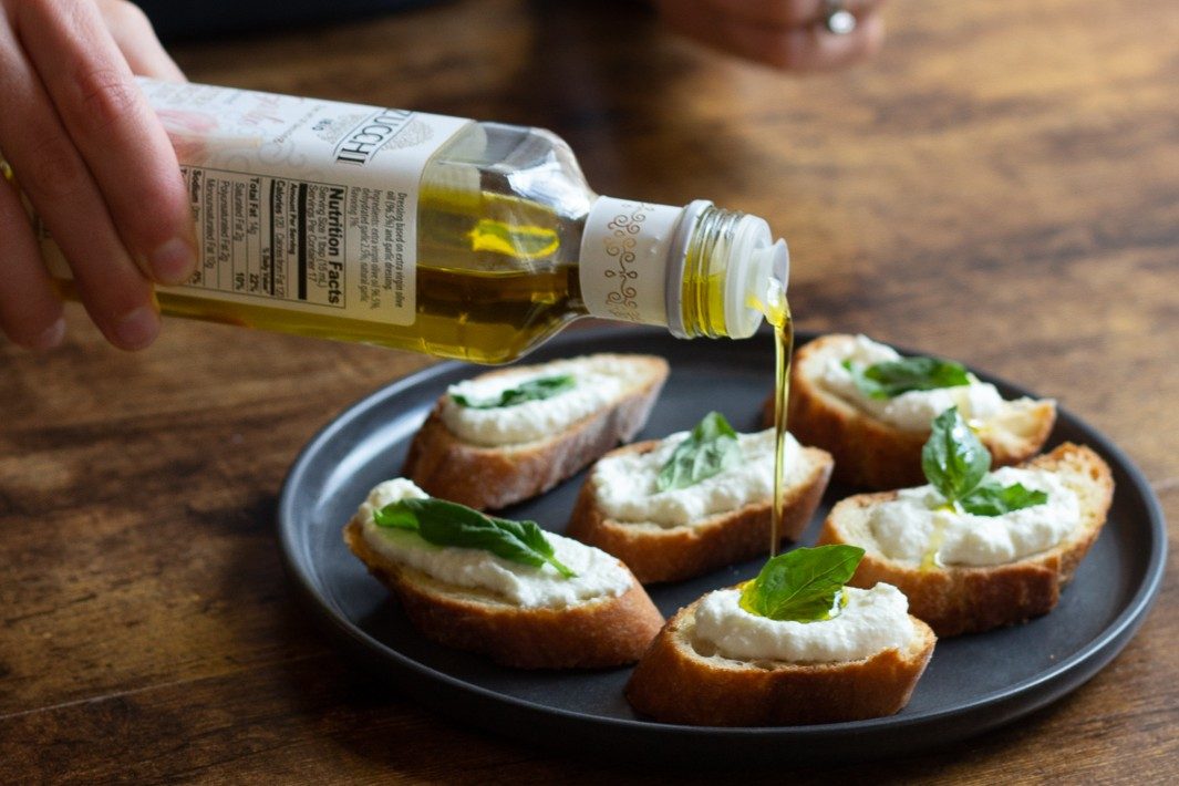 Whipped Ricotta Crostini with Basil & Garlic Olive Oil Recipe Zucchi US