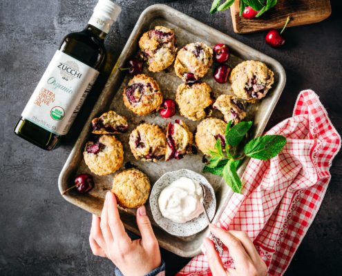 Cherry Olive Oil Scones - Zucchi Organic Extra Virgin Olive Oil