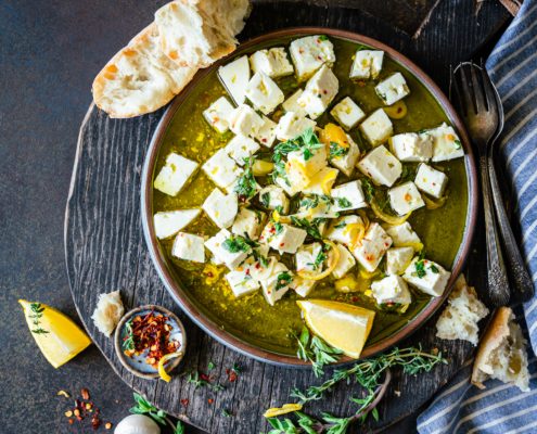 Garlic & Herb Marinated Feta - Zucchi Olive Oil