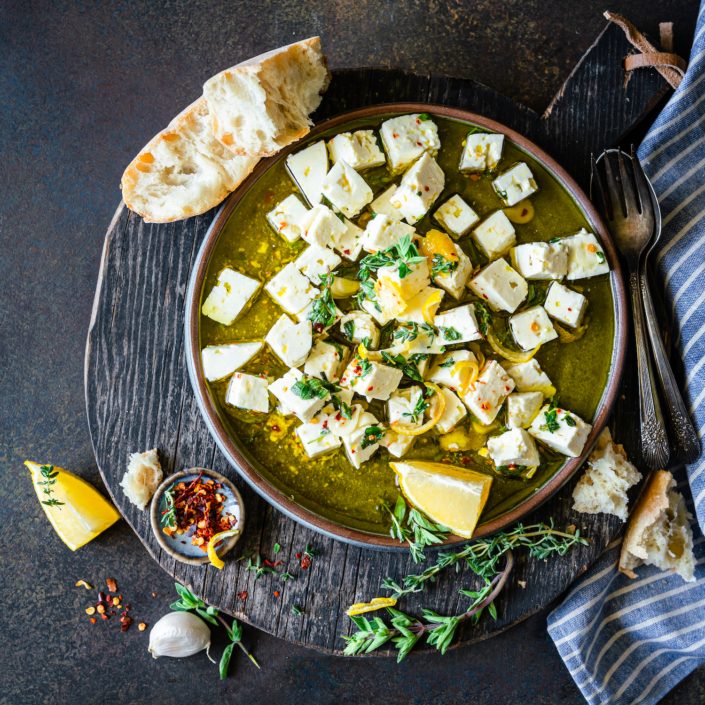 Garlic & Herb Marinated Feta - Zucchi Olive Oil