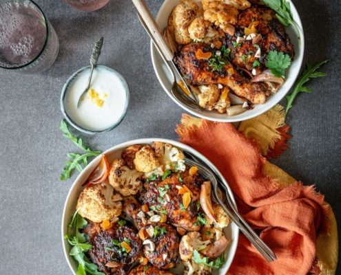 Moroccan Spiced Chicken with cauliflower