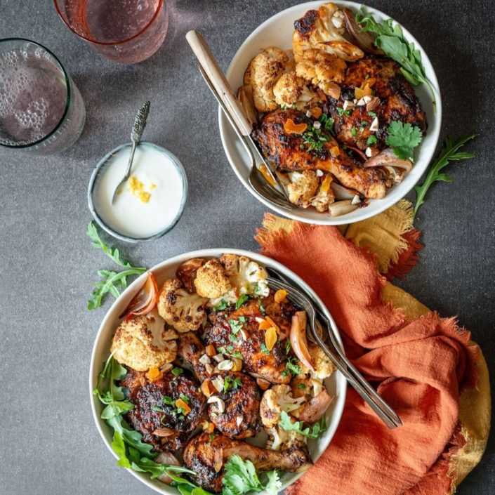 Moroccan Spiced Chicken with cauliflower